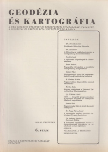 Dr. Jo Istvn (szerk.) - Geodzia s Kartogrfia 1975/6. szm