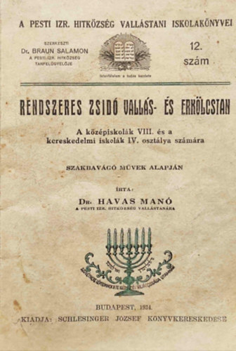Dr. Havas Manó - Rendszeres zsidó vallás- és erkölcstan 12. szám