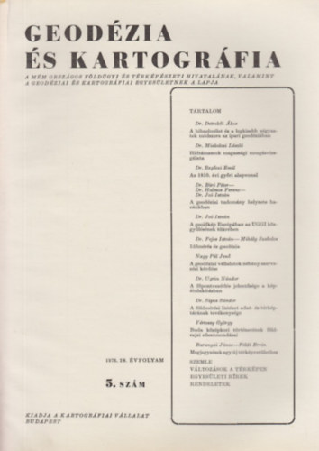 Dr. Jo Istvn (szerk.) - Geodzia s Kartogrfia 1976/5. szm
