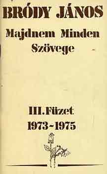 Brdy Jnos - Brdy Jnos Majdnem Minden Szvege III. Fzet 1973-1975