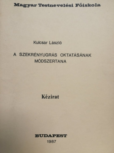 Kulcsár László - A szekrényugrás oktatásának módszertana