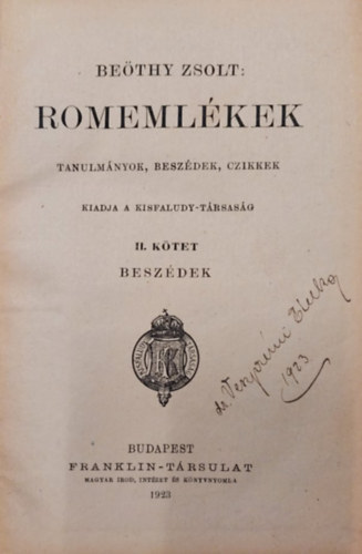 Bethy Lszl (szerk.) - Romemlkek