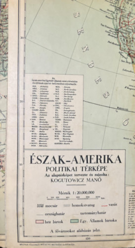 Kogutowitz Man (terv s rajz) - szak-Amerika politikai trkpe 1:12,000.00