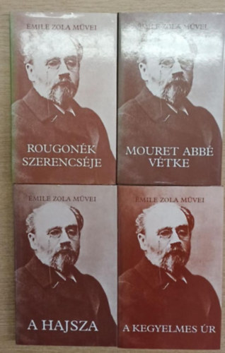 Émile Zola - 4 db az Émile Zola művei sorozatból: Mouret Abbé vétke - Rougonék szerencséje - A kegyelmes úr - A hajsza