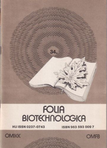 Jobbgy  Andrea, Nyeste Lszl - Bioreaktor elrendezsek a szennyvztiszttsban - Folia biotechnologica 34. sz.