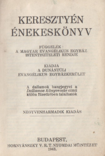 Keresztyn nekesknyv