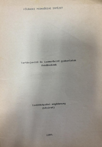 Tart�sjav�t� �s izomer�s�t� gyakorlatok �vod�soknak (K�zirat)