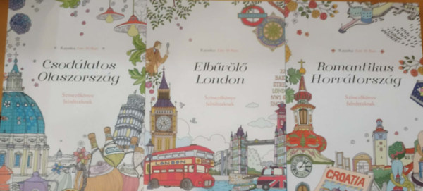 Lee Il-Sun - 3 db Sz�nez�k�nyv feln�tteknek: Csod�latos Olaszorsz�g + Elb�v�l� London + Romantikus Horv�torsz�g