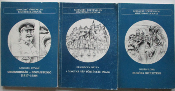 3 db a Korszerű történelem sorozatból (Oroszország-Szovjetunió, Európa születése, A magyar nép története 1526-ig)