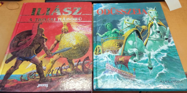 Peter Oliver (�t�rta), Roger Payne (illus.), Stelio Martelli (feldolg.), Libico Maraja (illus.) - Ili�sz, a tr�jai h�bor� + Od�sszeia (2 nagym�ret� k�pesk�nyv, gyerekeknek)