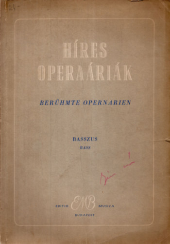 sszelltotta Varga Pl - Hres operarik -alt hangra zongoraksrettel-  Berhmte opernarien