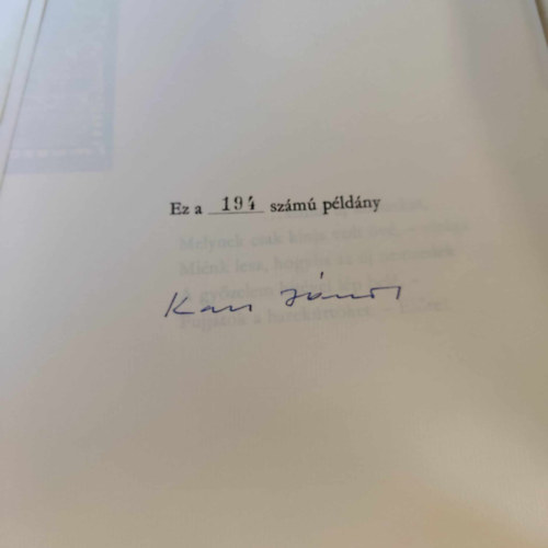 Kass Jnos, Madch Imre - Mzes - Kass Jnos tizent rzkarca Madch Imre drmjhoz (Szmozott, alrt)