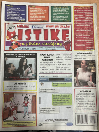 ismeretlen - Pistike a pikáns viccújság XXVI. évfolyam 4. szám - 2020. április