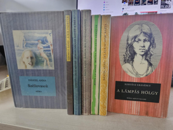 Dániel Anna, George Sand, Christa Grasmeyer, Nagy Lajos, Betty Cavanna, Kertész Erzsébet - 7db Csíkos könyv, KÖNYVMENTŐ AJÁNLAT: Széllovasok+ A kis Fadette+ Hármunknak kevés a hely+ Három boltoskisasszony+ Mintha nővérek lennénk+ Találkozások napja+ A lámpás hölgy
