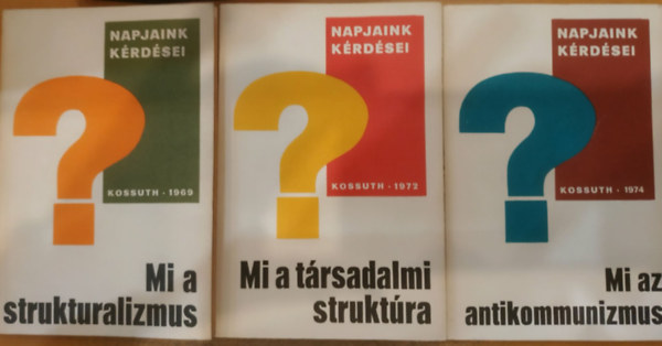 Wirth Ádám, Pálos Tamás, Kelemen János - 3 db Napjaink kérdései: Mi a strukturalizmus? + Mi a társadalmi struktúra? + Mi az antikommunizmus?