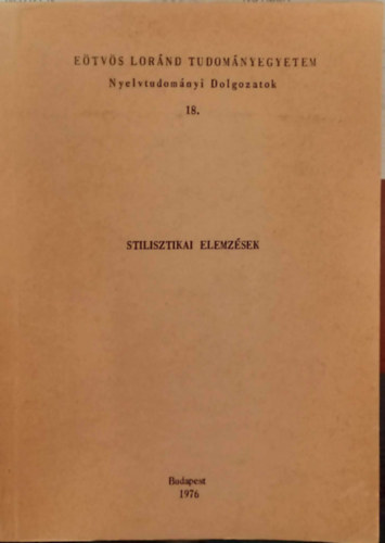 Nagy Ferenc \(szerk.) - Nyelvtudom�nyi dolgozatok18. Statisztikai elemz�sek