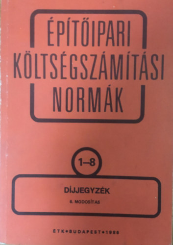�p�t�ipari k�lts�gsz�m�t�si norm�k 1-8. d�jjegyz�k