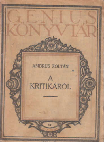 Ambrus Zolt�n - A kritik�r�l