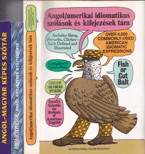 3 db angol nyelvknyv: Angol/amerikai idiomatikus szlsok s kifejezsek tra + Anglicizmusok + Angol-magyar kpes sztr