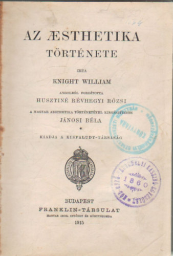 William Knight - Az aesthetika trtnete