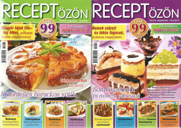 4 db Receptzn, 2015/8, /9, /10, /11