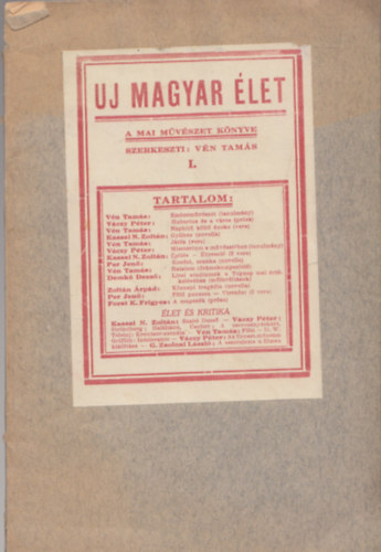 Vn Tams (szerk.) - Uj magyar let (A mai mvszet knyve I.)