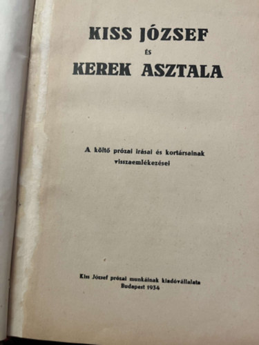 Kiss J. Przai M. Kiadvll. - Kiss Jzsef s kerek asztala