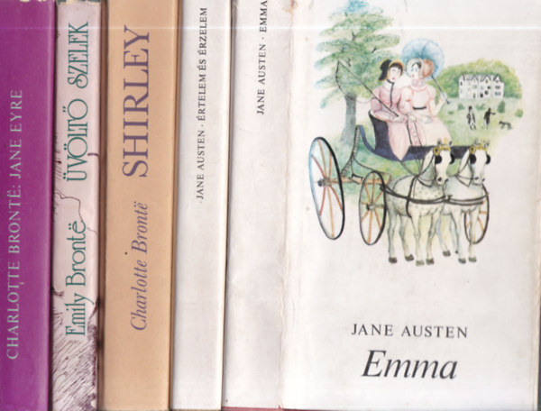 Jane Austen, Charlotte Bronte, Emily Bronte - 5 db. klasszikus romantikus regny (Emma + rtelem s rzelem + Shirley + vlt szelek + Jane Eyre)
