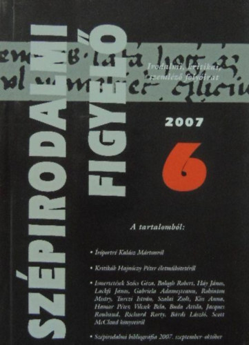 Sz�pirodalmi Figyel� 2007/6.