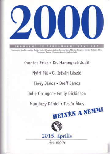 2000 Irodalmi s Trsadalmi Havi Lap - 2015. prilis