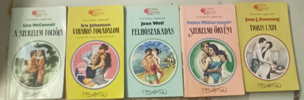 Lisa McConnell, Iris Johansen, Joan Wolf, Joan J. Domning, Tbb szerz - 5 db Vrs rzsa: A szerelem folyja +Viharos fogadalom +Felhszakads +Tigris Lady +Szerelmi rvny
