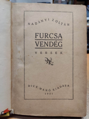 Nadnyi Zoltn - Furcsa vendg (versek)
