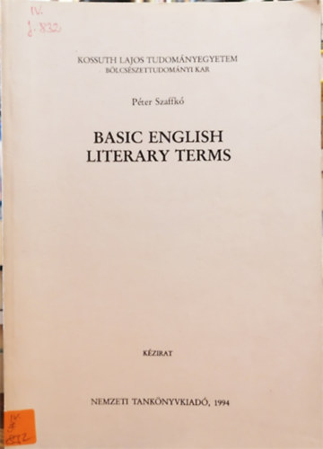Szaffkó Péter - Basic english literary terms