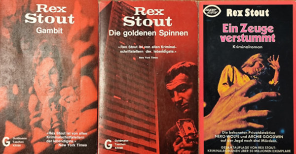 Rex Stout - 3 db nmet nyelv Rex Stout krimi