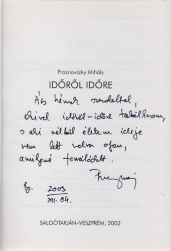 Praznovszky Mih�ly - Id�r�l id�re
