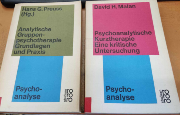 David H. (Huntingford) Malan, Hans G. (Georg) Preuss (Preu) - Analytische Gruppenpsychotherapie - Grundlagen und Praxis + Psychoanalytische Kurztherapie: Eine kritische Untersuchung (2 ktet)