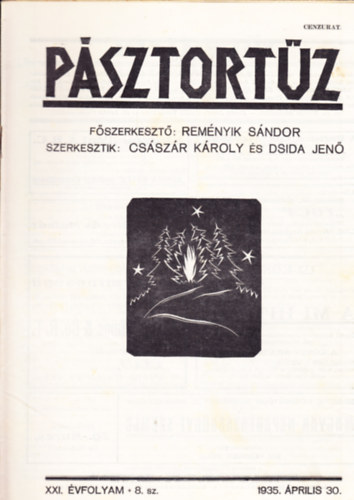 Rem�nyik S�ndor (f�szerk.) - P�sztort�z XXI. �vf. 8. sz�m (1935. �prilis 30.)