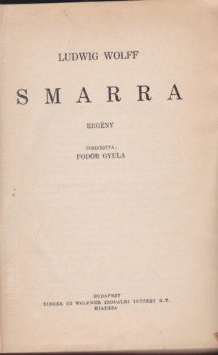 Ludwig Wolff - Smarra