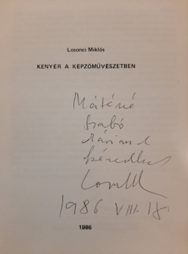 Losonci Mikl�s - Keny�r a k�pz�m�v�szetben