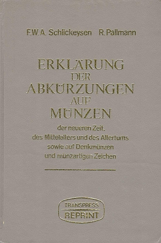 Schlickeysen-Pallmann - Erklrung der abkrzungen auf mnzen...