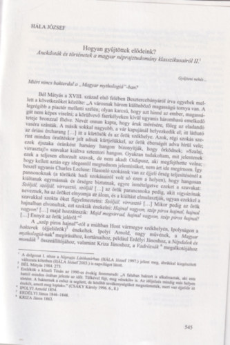 Hogyan gyjtttek eldeink? - Klnlenyomat a Halmok s havasok Tanulmnyok a hatvan esztends Brth Jnos tiszteletre cm ktetbl