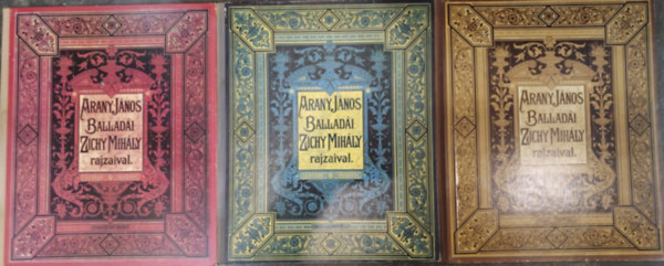 3 db. Arany János balladái Zichy Mihály rajzaival (facsimile kiadás, fólió méret)