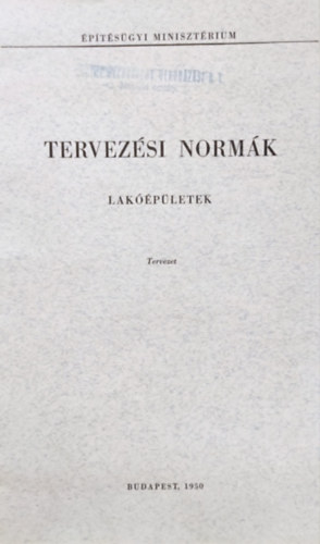 Tervezési normák lakóépületek 1950