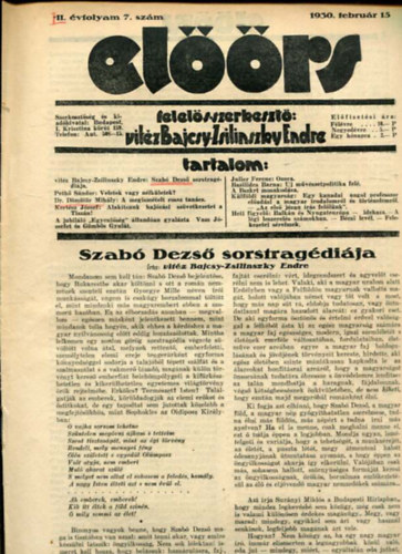 vitz Bajcsy-Zsilinszky Endre ( felels szerkeszt) - Elrs folyirat III. vf. 7. szm. 1930. februr 15.