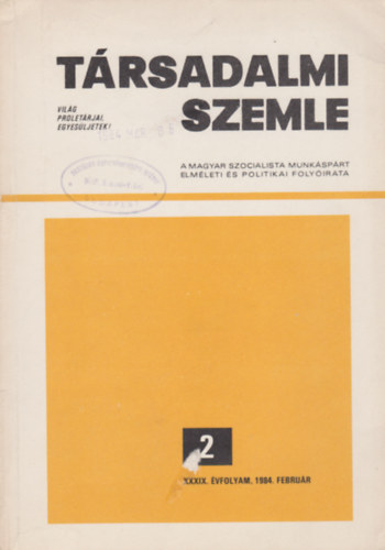T�rsadalmi szemle 2 XXXIX. �vf. 1984. febr.