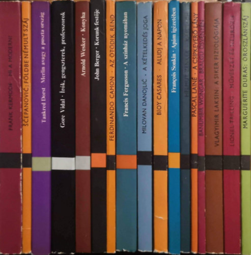 Milovan Danojlic, A. Bioy Casares, Francois Sonkin, Helmut Zenker, Pascal Lain�, B. Wongar, Vlagyimir Laksin, Lionel Trilling, Marguerite Duras, Frank Kermode, Branamir Scepanovic, Tankred Dorst, Gor - 17 k�tet a Modern k�nyvt�r sorozatb�l