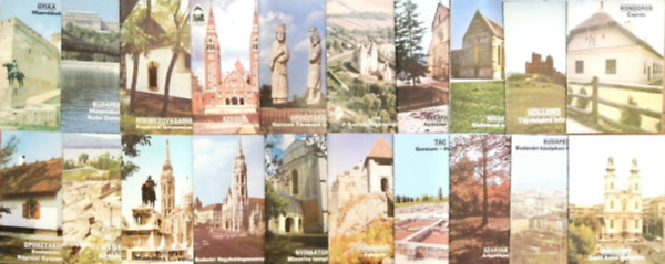20 db Tjak Korok Mzeumok Kisknyvtra sorozatbl: Gyula, pusztaszer, Budapest I-II., Visegrd, Hdmezvsrhely, Szeged, Budavri Nagyboldogasszony-templom ,pusztaszer, Nyrbtor, Jk, Visegrd, Blaptfalva, Tc, Szeged,Szarv