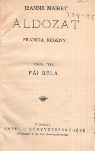 Jeanne Mairet - Áldozat ( Magyar Könyvtár sorozat )