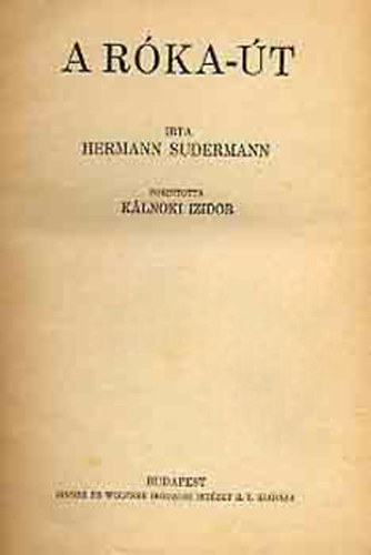 Hermann Sudermann - A rka-t