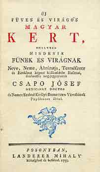 Csapo Jsef - j fves s virgos magyar kert (reprint kiads)